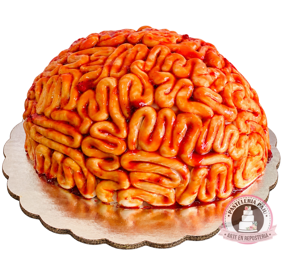 Pastel de Halloween en forma de cerebro